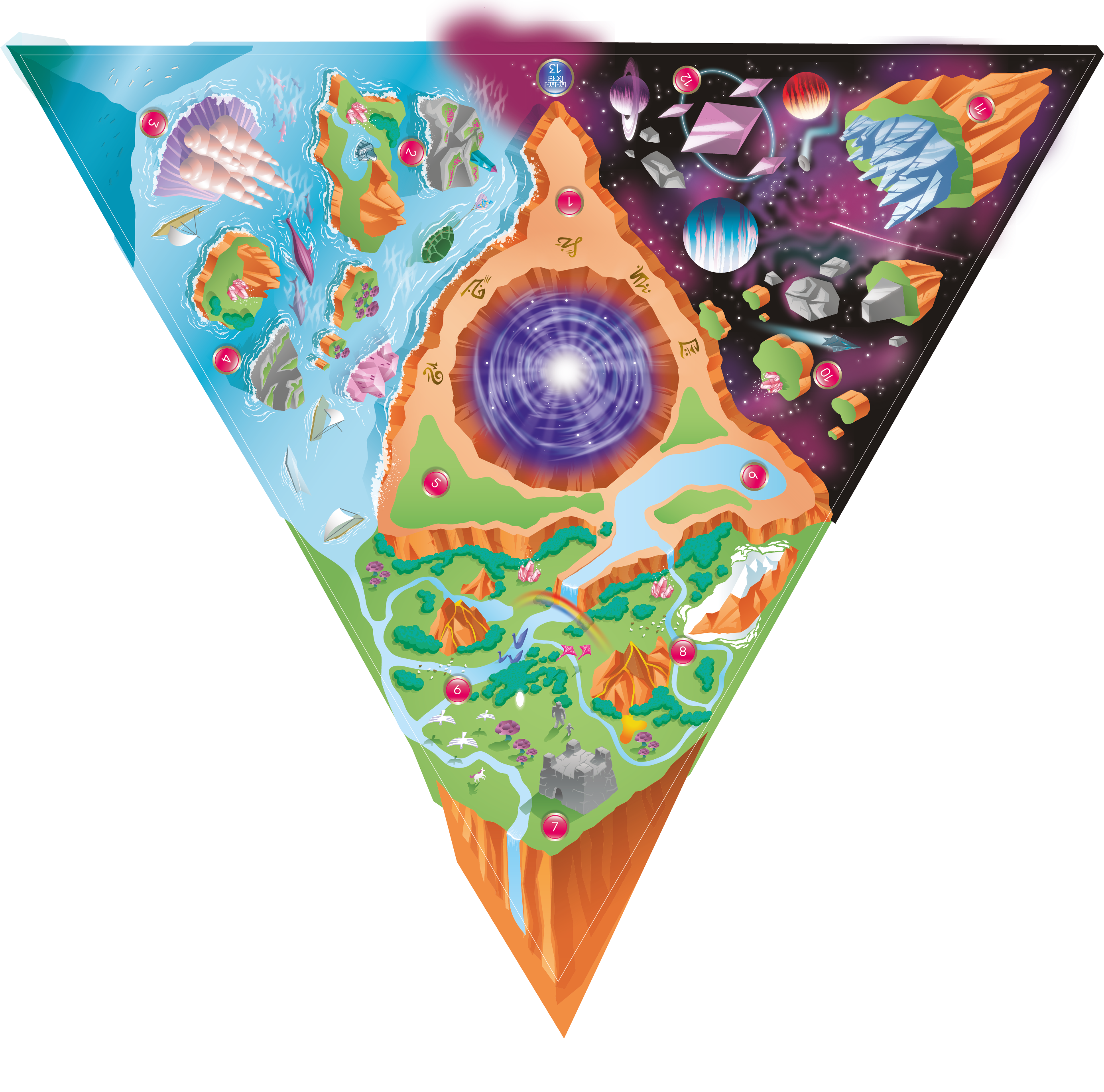 Sacred Worlds Game Board - Portal to Three Realms